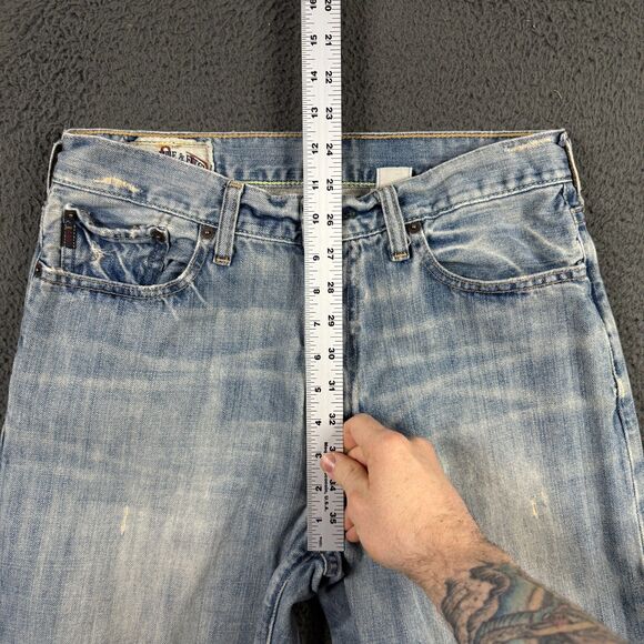 Vtg Abercrombie & Fitch Jeans Mens 30x32 Blue Bootcut Y2K Faded Light Wash - Picture 15 of 16